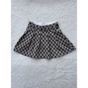 Zara Brown Pleated Plaid Skirt Size 10 140cm RN77302
